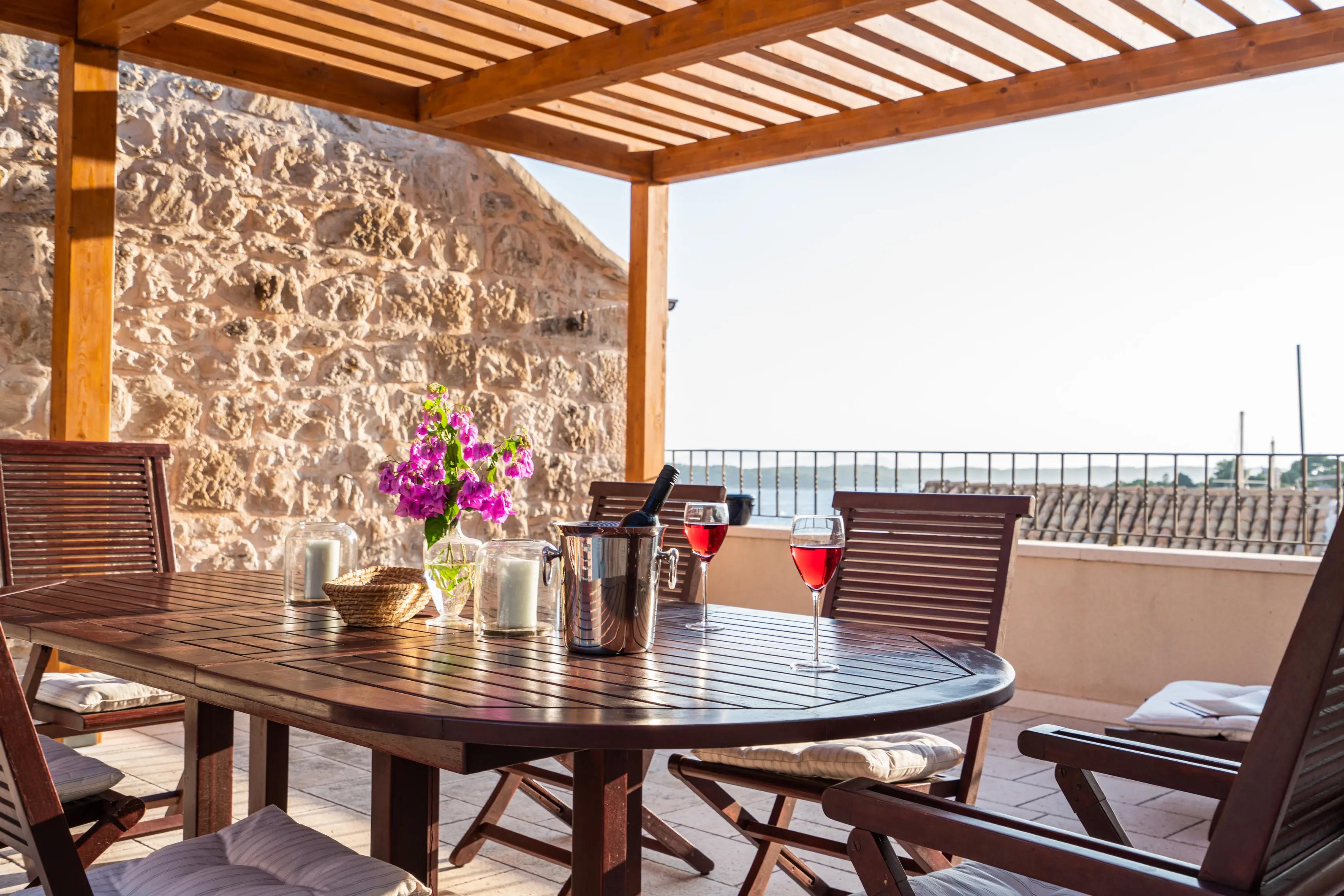 Villa Hvar elegant bedroom with sea view