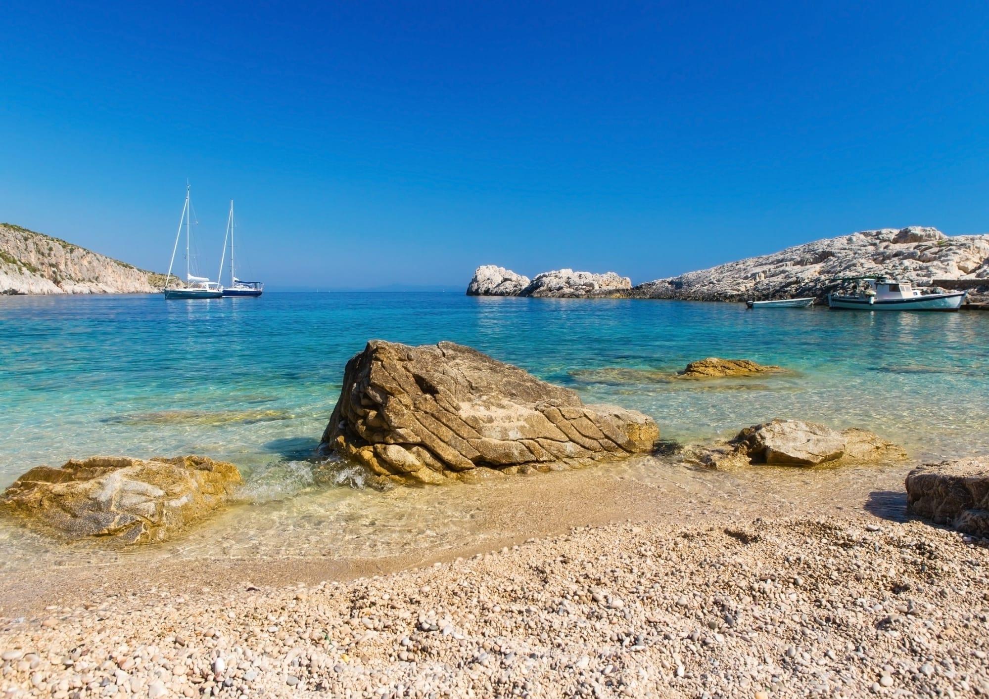 Relaxing on a secluded beach